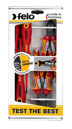 FELO ZESTAW 3 WKRĘTAKÓW ERGONIC VDE, OBCINACZKI BOCZNE, KOMBINERKI FL41395198