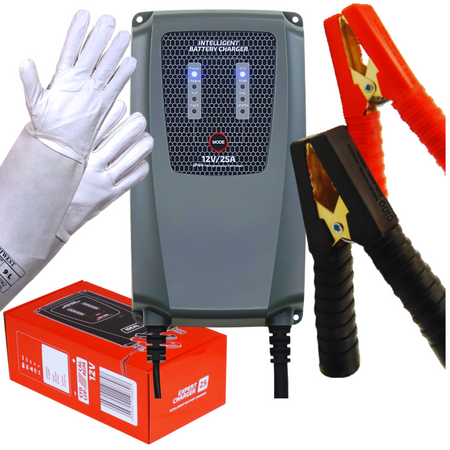 IDEAL PROSTOWNIK EXPERT CHARGER 25 230V 12V 25A + rękawice