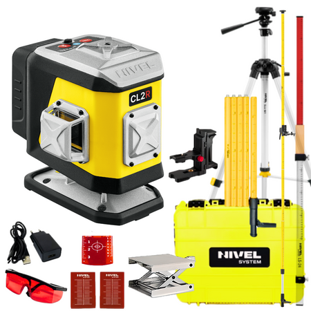 NIVEL SYSTEM LASER KRZYŻOWY CL2R + SJJ-M1 EX STATYW + LP36 TYCZKA + LS24 ŁATA