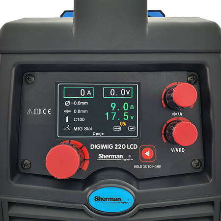 SHERMAN MIGOMAT DIGIMIG 220 LCD MIG/MAG MMA + PRZYŁBICA V7A