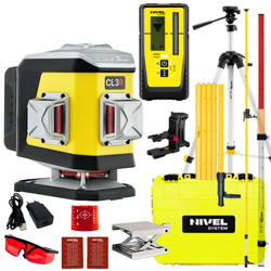 NIVEL SYSTEM LASER KRZYŻOWY CL3R BLUETOOTH + SJJ-M1 EX STATYW+ RD800 CZUJNIK + LS24 ŁATA + LP36 TYCZKA