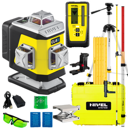 NIVEL SYSTEM LASER KRZYŻOWY CL4B BLUETOOTH + SJJ-M1 EX STATYW + RD800 CZUJNIK + LS24 ŁATA + LP36 TYCZKA