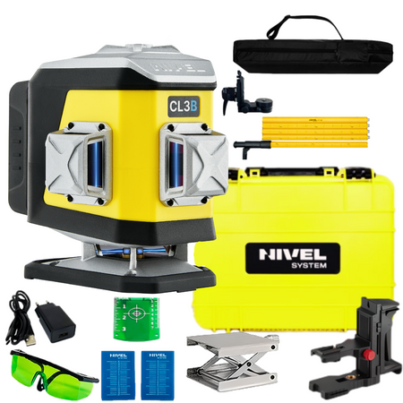 NIVEL SYSTEM LASER KRZYŻOWY CL3B BLUETOOTH + LP-36 TYCZKA