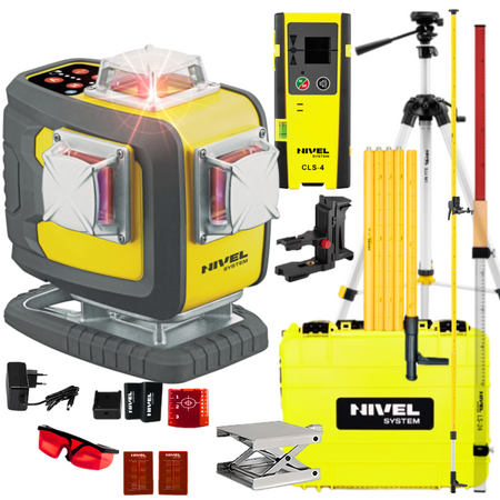 NIVEL SYSTEM LASER KRZYŻOWY CL4D-R BLUETOOTH + SJJ-M1 EX STATYW + CLS4 CZUJNIK + LS24 ŁATA + LP36 TYCZKA