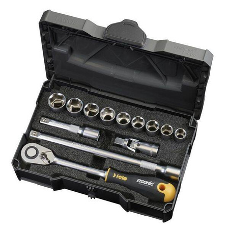 FELO FL05681318 ZESTAW KLUCZY 13-CZĘŚCIOWY 1/2” Z GRZECHOTKĄ ERGONIC