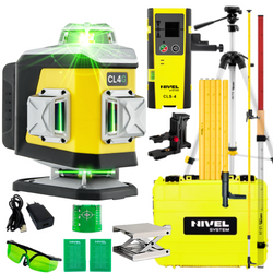 NIVEL CL4G LASER KRZYŻOWY + STATYW + CZUJNIK CLS4 + ŁATA + TYCZKA