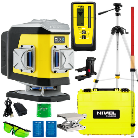 NIVEL SYSTEM LASER KRZYŻOWY CL3B BLUETOOTH + SJJ-M1 EX STATYW+ RD800 CZUJNIK + LS24 ŁATA