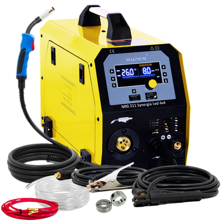 MAGNUM MIG 211 SYNERGIA SPAWARKA INWERTEROWA LED PODAJNIK 4X4 200A/60%