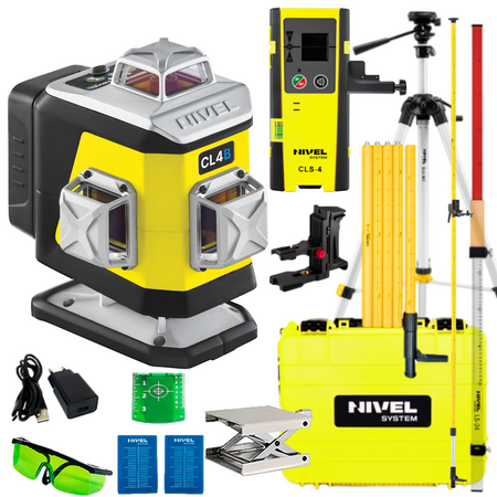 NIVEL SYSTEM LASER KRZYŻOWY CL4B + SJJ-M1 EX STATYW + CLS4 CZUJNIK + LS24 ŁATA + LP36 TYCZKA
