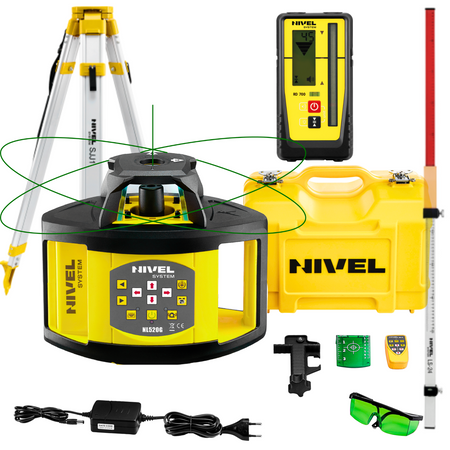 NIVEL SYSTEM NIWELATOR LASEROWY NL520G DIGITAL + SJJ1 STATYW + LS24 ŁATA