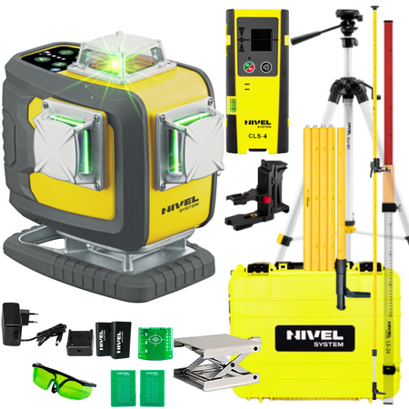 NIVEL SYSTEM LASER KRZYŻOWY CL4D-G BLUETOOTH + SJJ-M1 EX STATYW + CLS4 CZUJNIK + LS24 ŁATA + LP36 TYCZKA