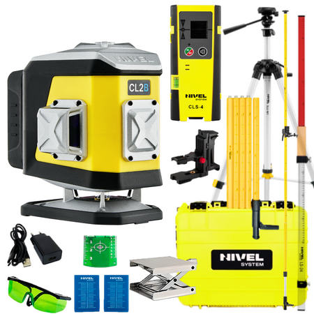 NIVEL SYSTEM LASER KRZYŻOWY NIEBIESKI CL2B + SJJ-M1 EX STATYW + CLS4 CZUJNIK + LS24 ŁATA + LP36 TYCZKA