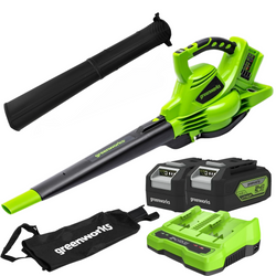 GREENWORKS GD24X2BVK4 DMUCHAWA/ODKURZACZ 2X 24V + 2X AKUMULATOR + ŁADOWARKA 2A DUAL