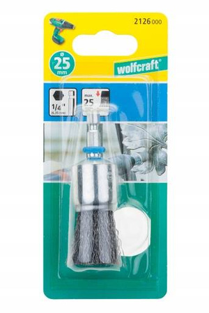 WOLFCRAFT WF2126000 SZCZOTKA PĘDZELKOWA 25 MM - DRUT FALISTY, TRZPIEŃ