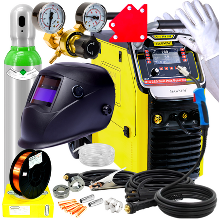 ZESTAW SPAWARKA INWERTEROWA MIG/MAG 285 DUAL PULS SYNERGIA LCD MAGNUM