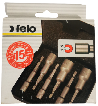 FELO FL03996106 ZESTAW 6 BITÓW NASADOWYCH SW 6/7/8/10/12/13 - DŁ. 66 MM W ETUI