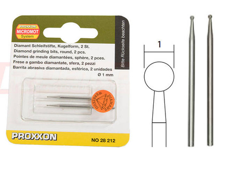KOŃCÓWKA SZLIFIERSKA PROXXON KULA 1,0 MM DIAMENTOWA