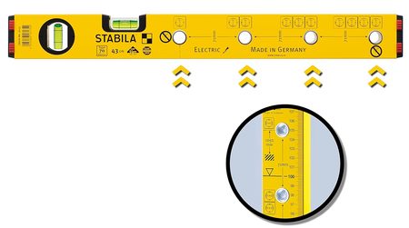 STABILA SA16135 POZIOMICA 43 CM Z OTWORAMI DO ZNAKOWANIA