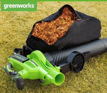 GREENWORKS GD40BVIIK2X DMUCHAWA/ODKURZACZ 40V + 2X AKUMULATOR 2AH + ŁADOWARKA + WOREK