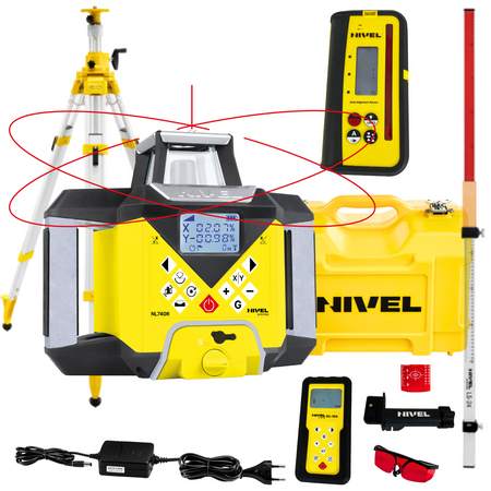 NIVEL SYSTEM NL740R DIGITAL NIWELATOR LASEROWY + SJJ32 STATYW + LS24 ŁATA