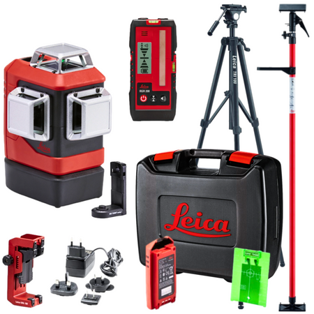 LEICA LINO L6G SET LASER KRZYŻOWY ZIELONY 3X360 + TYCZKA CLR290 + STATYW TRI105 + ODBIORNIK RGR200