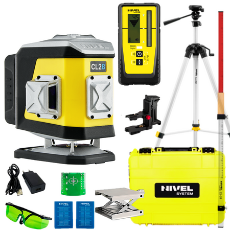 NIVEL SYSTEM LASER KRZYŻOWY NIEBIESKI CL2B + SJJ-M1 EX STATYW + RD800 CZUJNIK + LS24 ŁATA