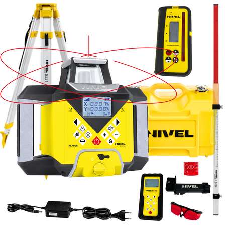 NIVEL SYSTEM NL740R DIGITAL NIWELATOR LASEROWY + SJJ1 STATYW + LS24 ŁATA