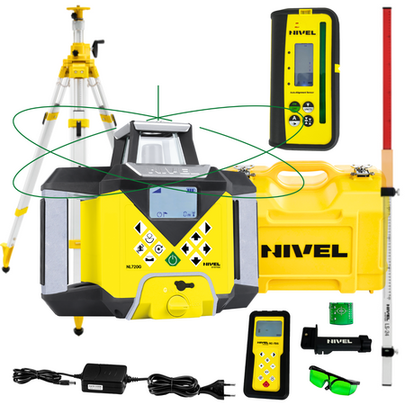 NIVEL SYSTEM NIWELATOR LASEROWY NL720G DIGITAL + SJJ32 STATYW + LS24 ŁATA