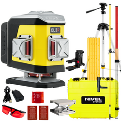 NIVEL SYSTEM LASER KRZYŻOWY CL3R BLUETOOTH + SJJ-M1 EX STATYW + LS24 ŁATA + LP36 TYCZKA