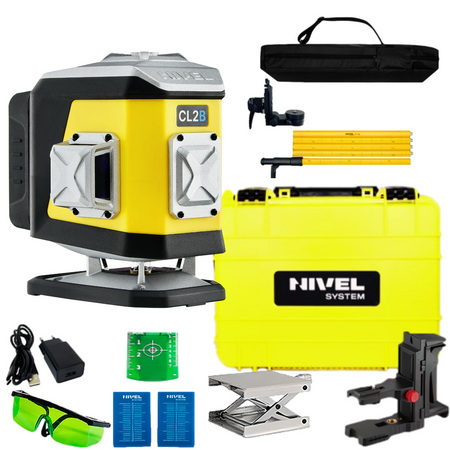 NIVEL SYSTEM LASER KRZYŻOWY CL2B Bluetooth + LP-36 TYCZKA