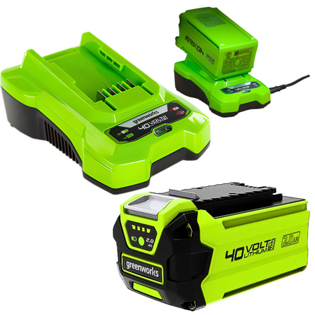 GREENWORKS 40V ZESTAW STARTOWY ŁADOWARKA + AKUMULATOR 2 AH (GSK40B2)