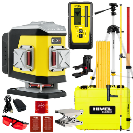 NIVEL SYSTEM LASER KRZYŻOWY CL3R BLUETOOTH + SJJ-M1 EX STATYW+ RD800 CZUJNIK + LS24 ŁATA + LP36 TYCZKA