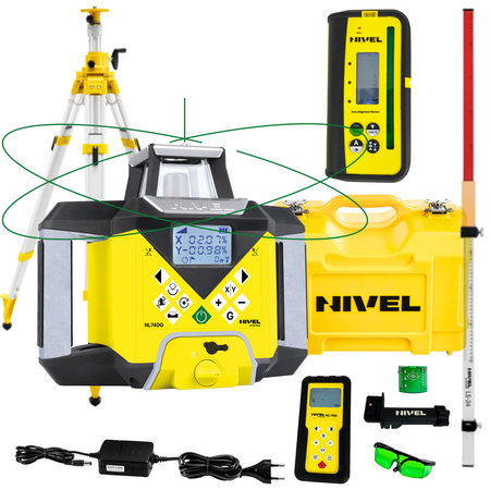 NIVEL SYSTEM NL740G DIGITAL NIWELATOR LASEROWY + SJJ32 STATYW + LS24 ŁATA