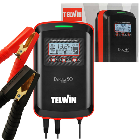 TELWIN PROSTOWNIK DOCTOR CHARGE 50 230V 6V/12V/24V + rękawice