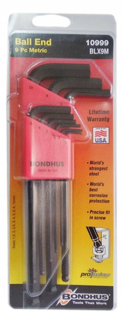 BONDHUS BO10999 ZESTAW IMBUSÓW 1,5 - 10 DŁUGIE Z KULKĄ 9 SZT