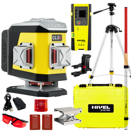 NIVEL SYSTEM LASER KRZYŻOWY CL3R BLUETOOTH + SJJ-M1 EX STATYW + CLS4 CZUJNIK + LS24 ŁATA