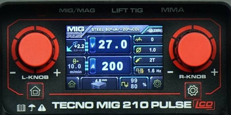 IDEAL TECNO MIG 210 PULSE LCD MIG/TIG/MMA SYNERGIC ALU