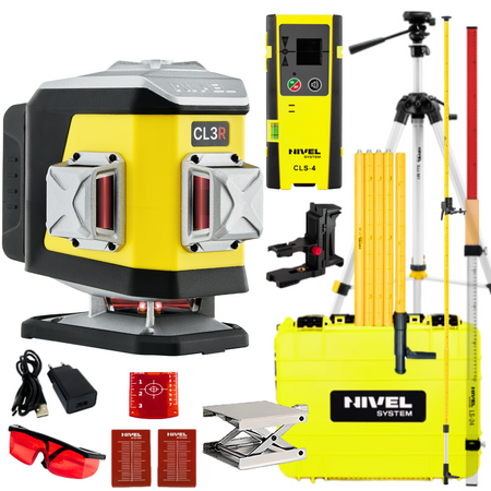 NIVEL SYSTEM LASER KRZYŻOWY CL3R BLUETOOTH + SJJ-M1 EX STATYW + CLS4 CZUJNIK + LS24 ŁATA + LP36 TYCZKA