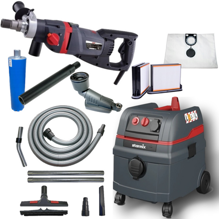 STARMIX L-1625 + WIERTNICA AGP AGP52D + PRZEDŁUŻKA +WIERTŁO 62MM + PRZYSTAWKA