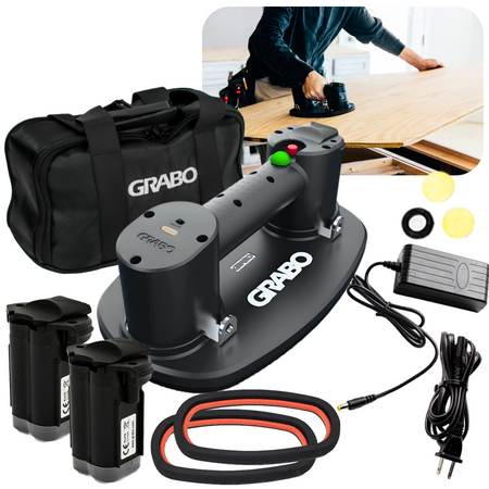 GRABO NEMO CHWYTAKI PRÓŹNIOWE + 2X AKUMULATOR 2,6AH + ŁADOWARKA + TORBA TRANSPORTOWA