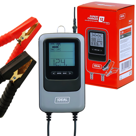 IDEAL PROSTOWNIK DO ŁADOWANIA I TESTOWANIA AKUMULATORÓW EXPERT CHARGER 12 LCD 3IN1