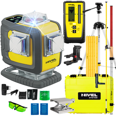 NIVEL SYSTEM LASER KRZYŻOWY CL4D-B BLUETOOTH + SJJ-M1 EX STATYW+ RD800 CZUJNIK + LS24 ŁATA + LP36-TYCZKA