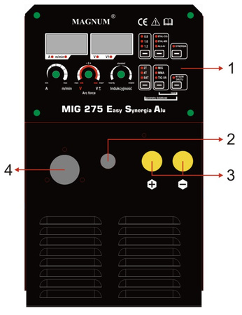 MAGNUM MIG 275 SPAWARKA INWERTEROWA EASY SYNERGIA ALU PULS 280A/60%
