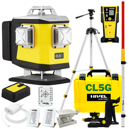 NIVEL CL5G LASER KRZYŻOWY BLUETOOTH + STATYW + CZUJNIK CLS-5 + ŁATA