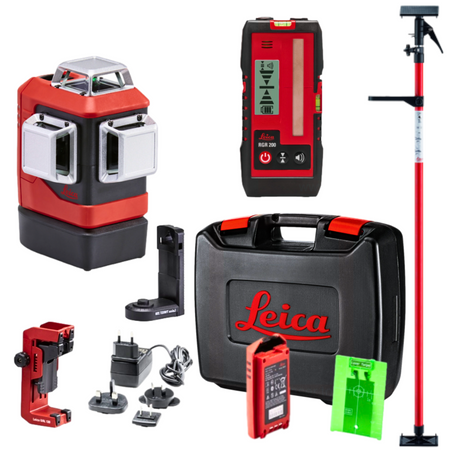 LEICA LINO L6G SET LASER KRZYŻOWY ZIELONY 3X360 + TYCZKA CLR290 + ODBIORNIK RGR200