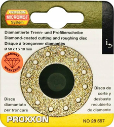 PROXXON PR28557 TARCZA POKRYTA DIAMENTEM DO CIĘCIA I OBRÓBKI ŚR. 50 MM X 1, DO LHW + LHW/A