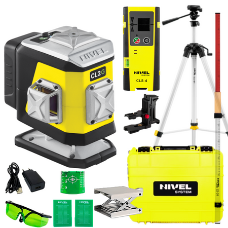 NIVEL SYSTEM LASER KRZYŻOWY CL2G BLUETOOTH + SJJ-M1 EX STATYW + CLS4 CZUJNIK + LS24 ŁATA