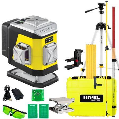 NIVEL SYSTEM LASER KRZYŻOWY CL2G BLUETOOTH + SJJ-M1 EX STATYW + LS24 ŁATA + LP36 TYCZKA