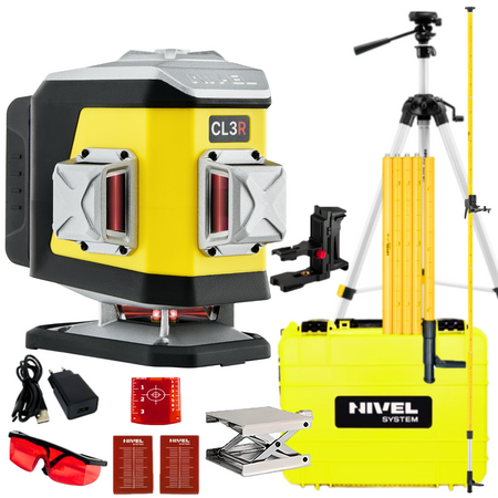 NIVEL SYSTEM LASER KRZYŻOWY CL3R BLUETOOTH + SJJ-M1 EX STATYW + LP36 TYCZKA