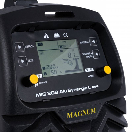 MAGNUM PÓŁAUTOMAT SPAWALNICZY MIG 208 ALU SYNERGIA 4X4 230V 200/60%